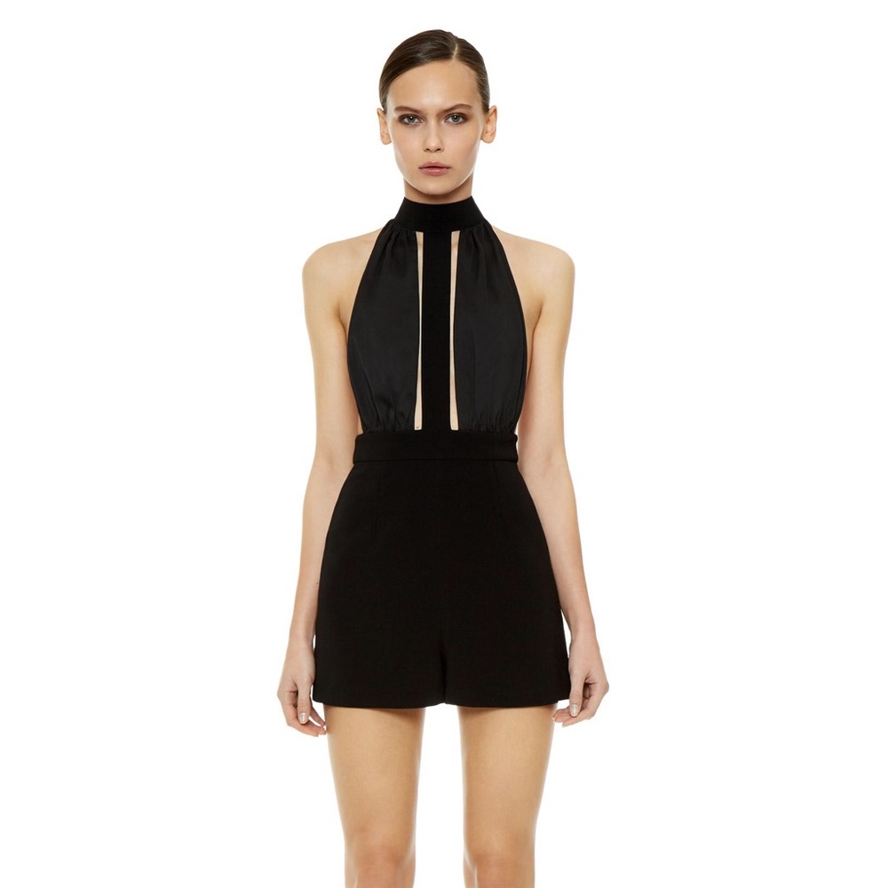 AQ/AQ Black Cyaih Backless Playsuit